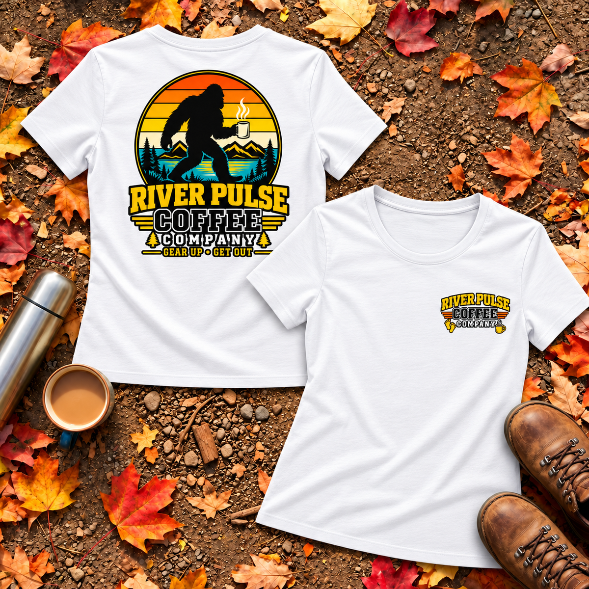Women's Big Foot & Coffee Relaxed T-Shirt