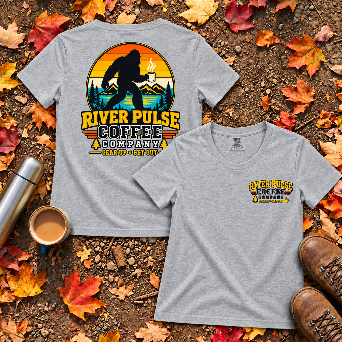Women's Big Foot & Coffee Relaxed T-Shirt
