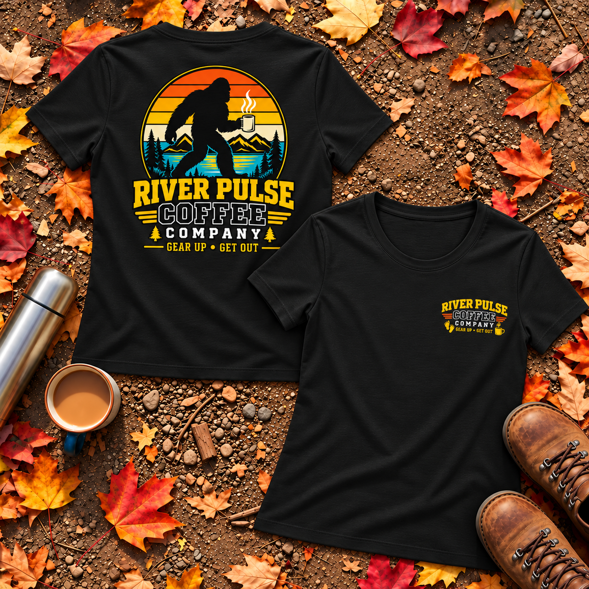 Women's Big Foot & Coffee Relaxed T-Shirt