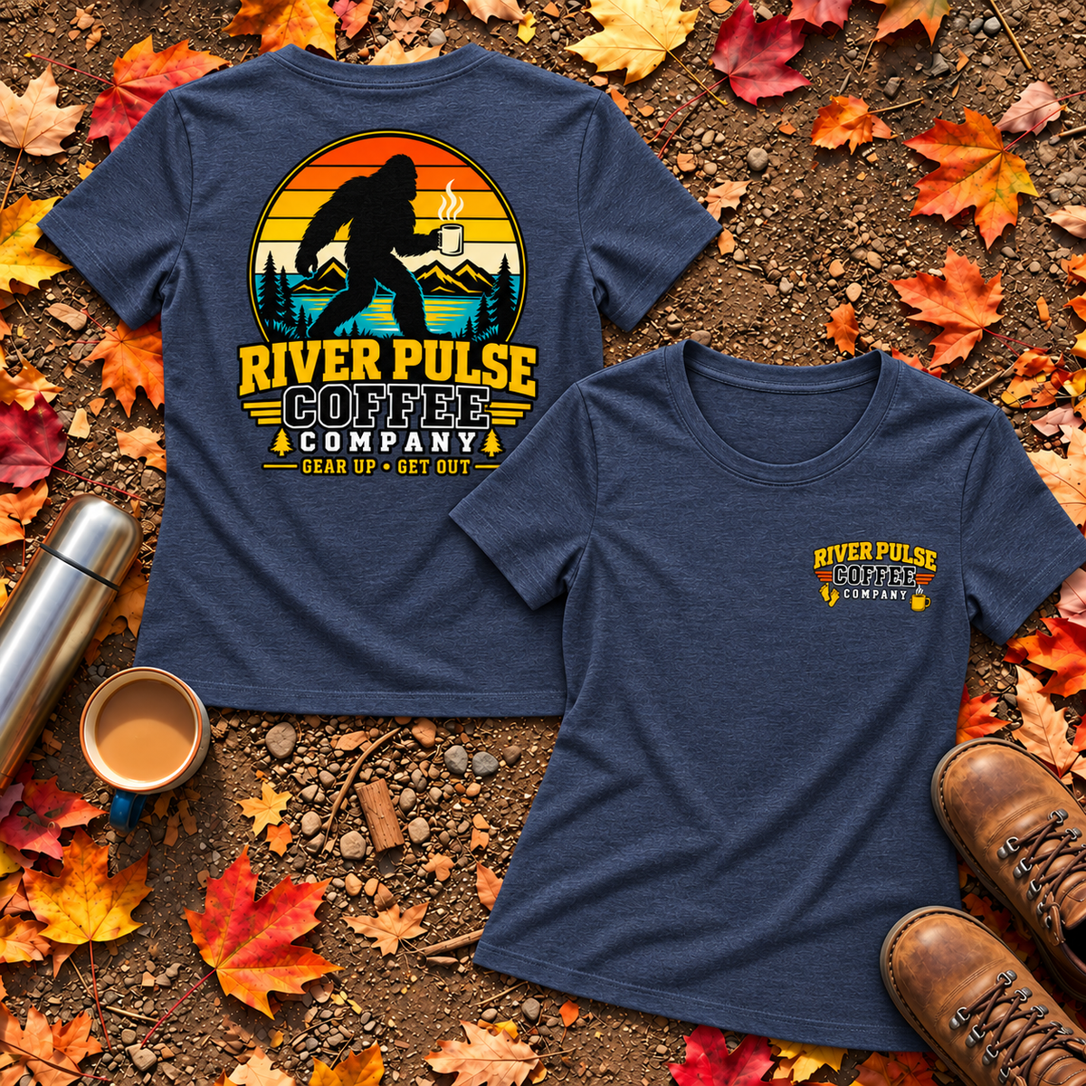 Women's Big Foot & Coffee Relaxed T-Shirt