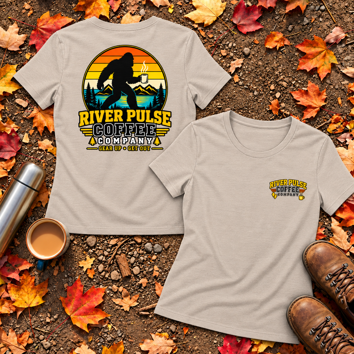 Women's Big Foot & Coffee Relaxed T-Shirt
