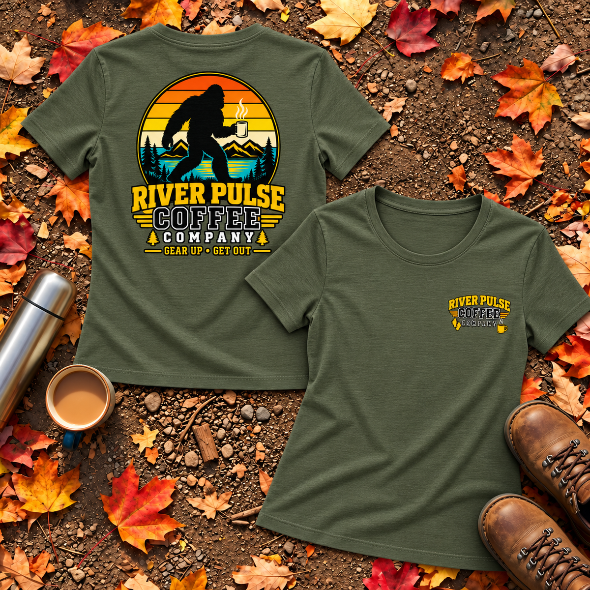 Women's Big Foot & Coffee Relaxed T-Shirt