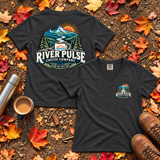 Women’s Relaxed River Logo t-shirt-V-neck
